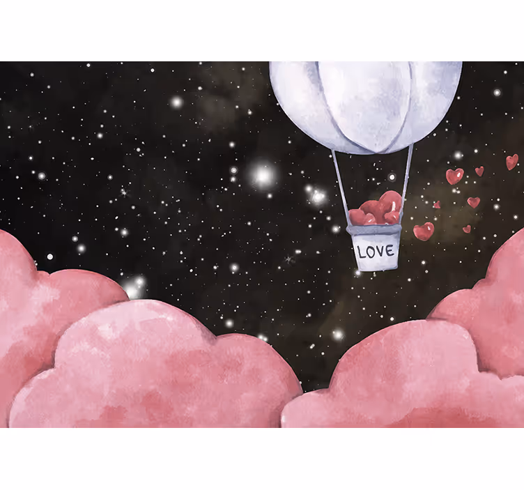 Zavjese za dječju sobu s romantičnom ilustracijom balona - TenStickers