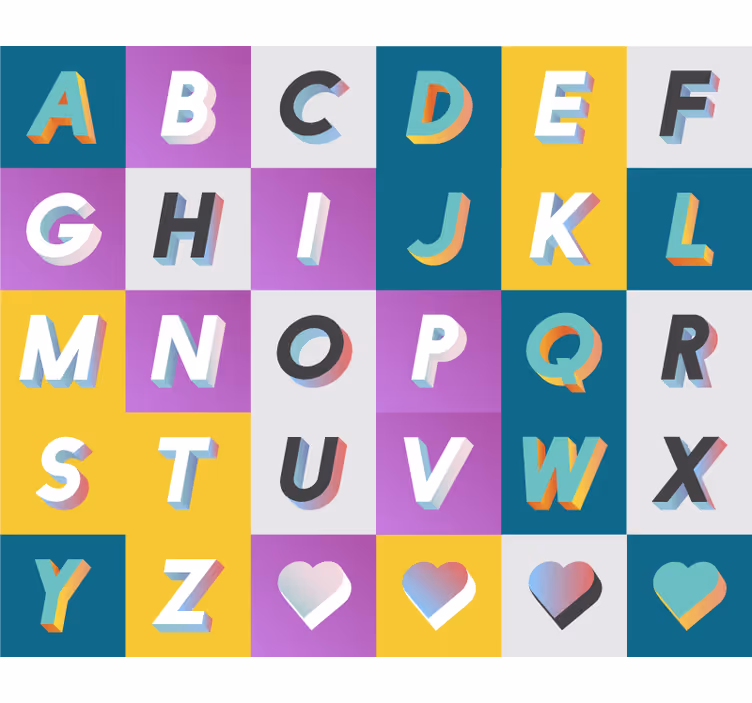 Zavjese za dječju sobu Šarena igra s abecedom - TenStickers