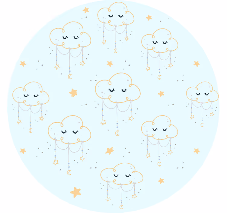 Zavjese za dječju sobu uzorak oblaka - TenStickers