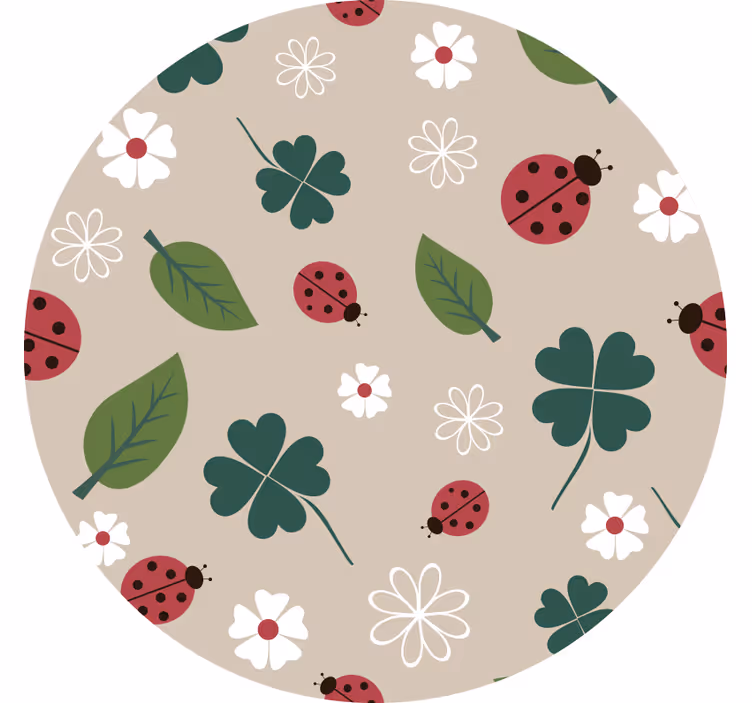 Zavjese za dječju sobu s listovima i bubamarom - TenStickers