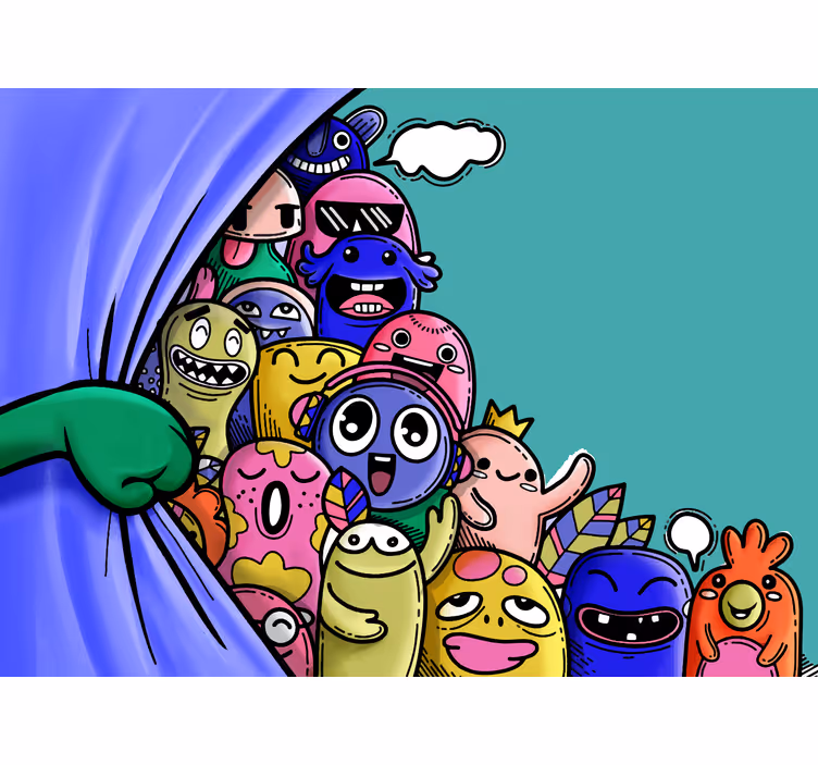 Zavjese za dječju sobu s smiješnim čudovištima - TenStickers