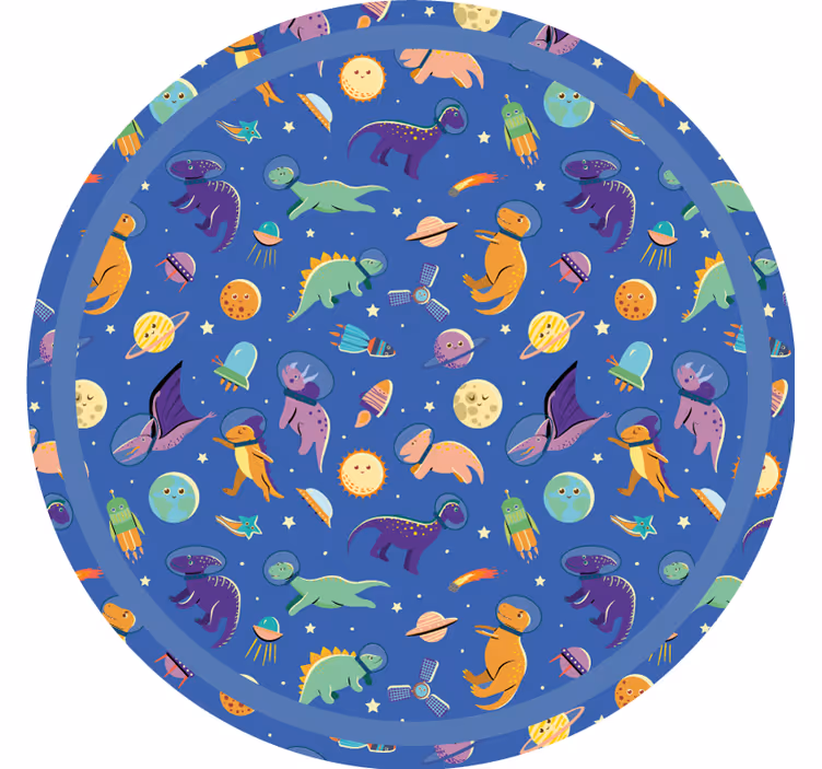 Zavjese za dječju sobu s uzorkom dinosaura u svemiru - TenStickers