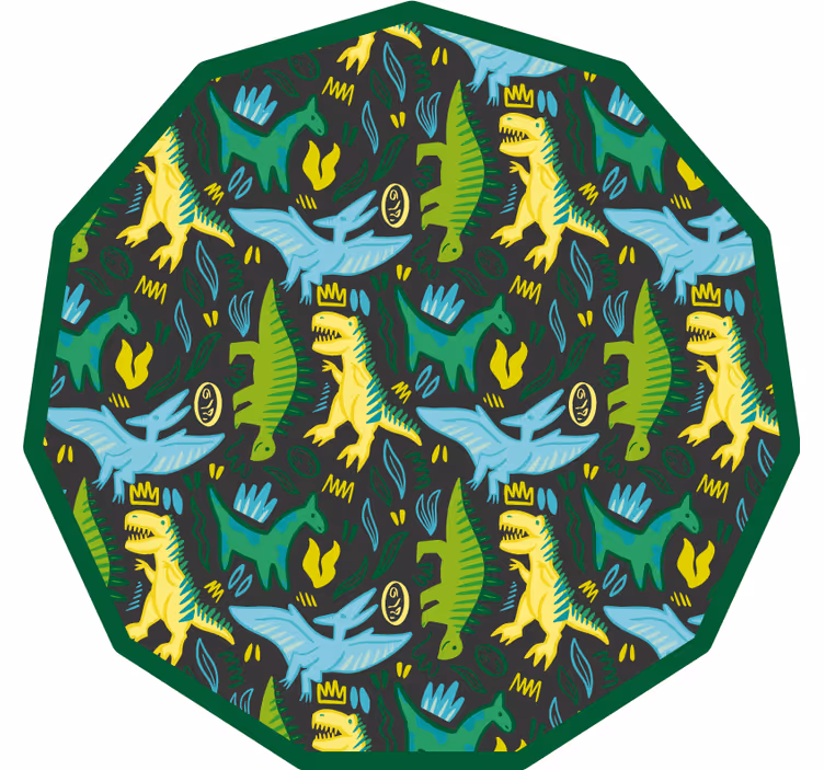 Zavjese za dječju sobu s uzorkom zelenih dinosaura - TenStickers