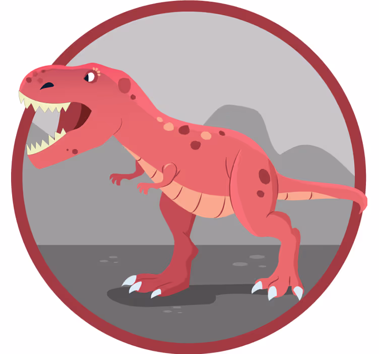 Zavjese za dječju sobu s ilustracijom t-rexa - TenStickers