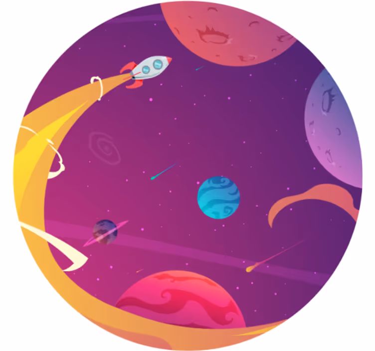 Zavjese za dječju sobu s crtežima raketa u svemiru - TenStickers