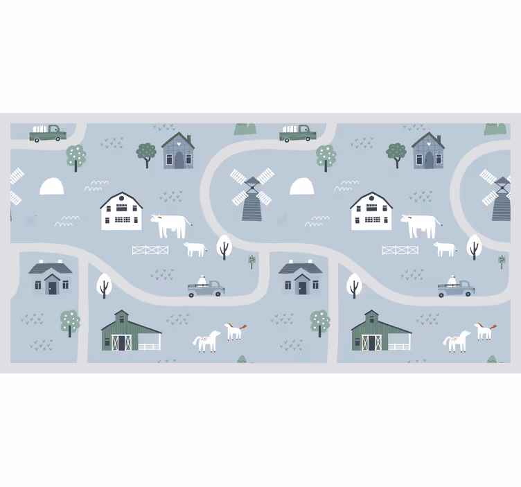 Zavjese za dječju sobu uličice grada - TenStickers