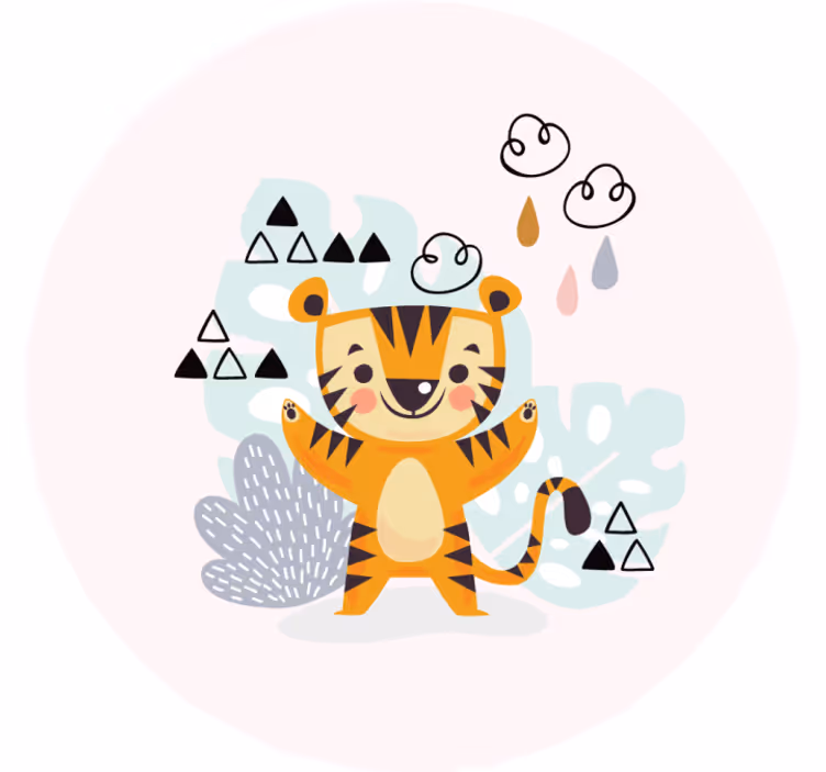 Zavjese za dječju sobu s crtežom tigra - TenStickers