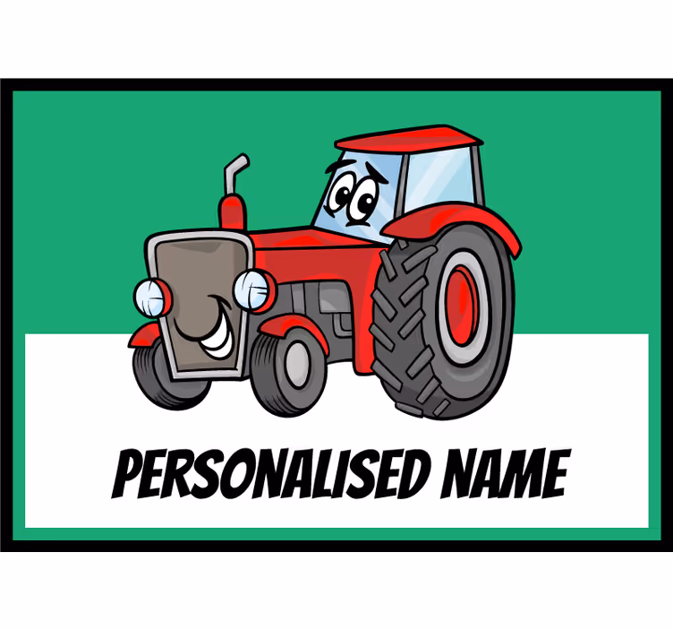 Zavjese za dječju sobu s personaliziranim crvenim traktorom - TenStickers