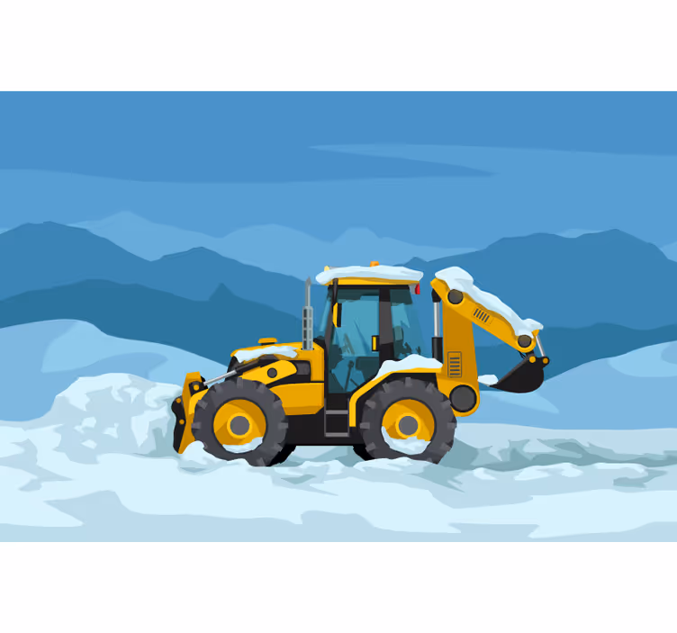 Zavjese za dječju sobu realistični žuti traktor - TenStickers