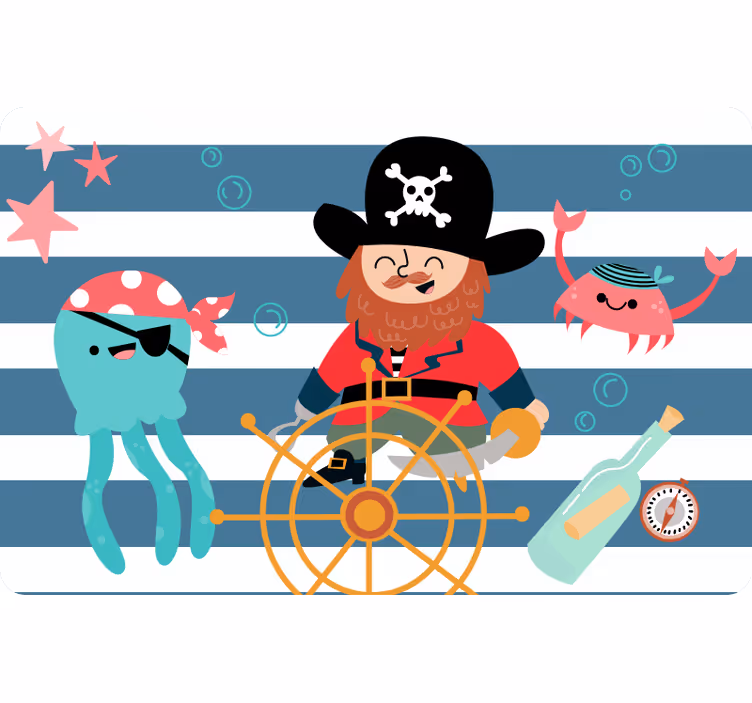 Zavjese za dječju sobu s piratskom kartom za blago - TenStickers