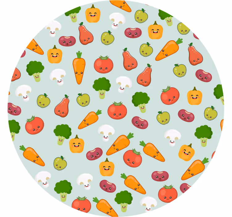 Zavjese za dječju sobu s anime povrćem - TenStickers