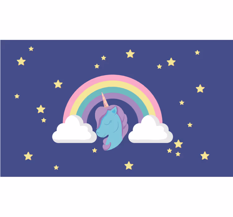 Zavjese za dječju sobu s jednorogom iz animea - TenStickers