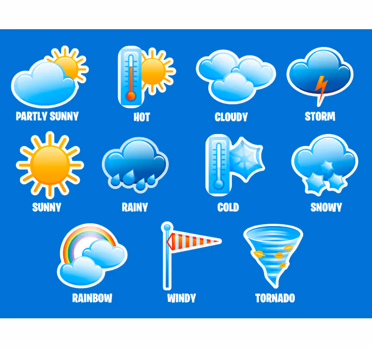 Zavjese za dječju sobu s motivima vremenskih prilika - TenStickers