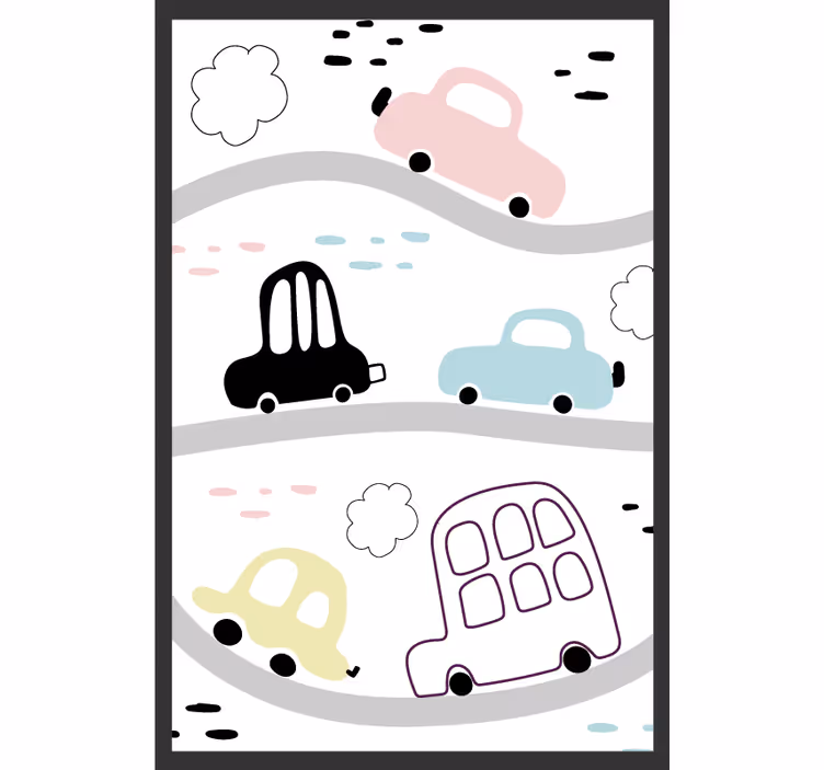 Zavjese za dječju sobu s vozilima i cestama - TenStickers