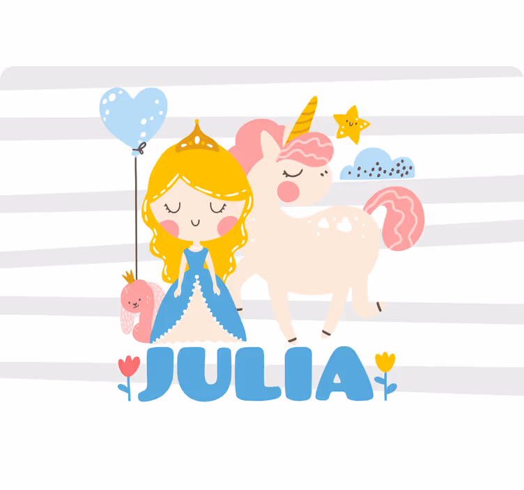Zavjese za dječju sobu s princezama i jednorozima - TenStickers