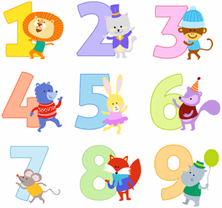 Zavjese za dječju sobu s dječjim brojevima naljepnica - TenStickers