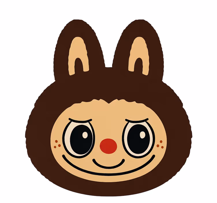 Zavjese za dječju sobu dizajn brown labubu - TenStickers