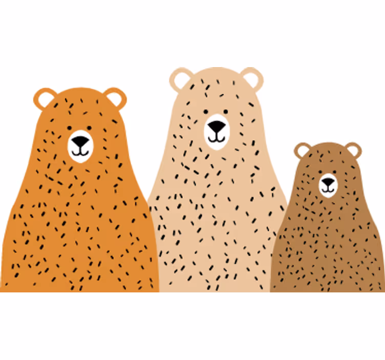 Zavjese za dječju sobu tri prijatelja medvjeda - TenStickers
