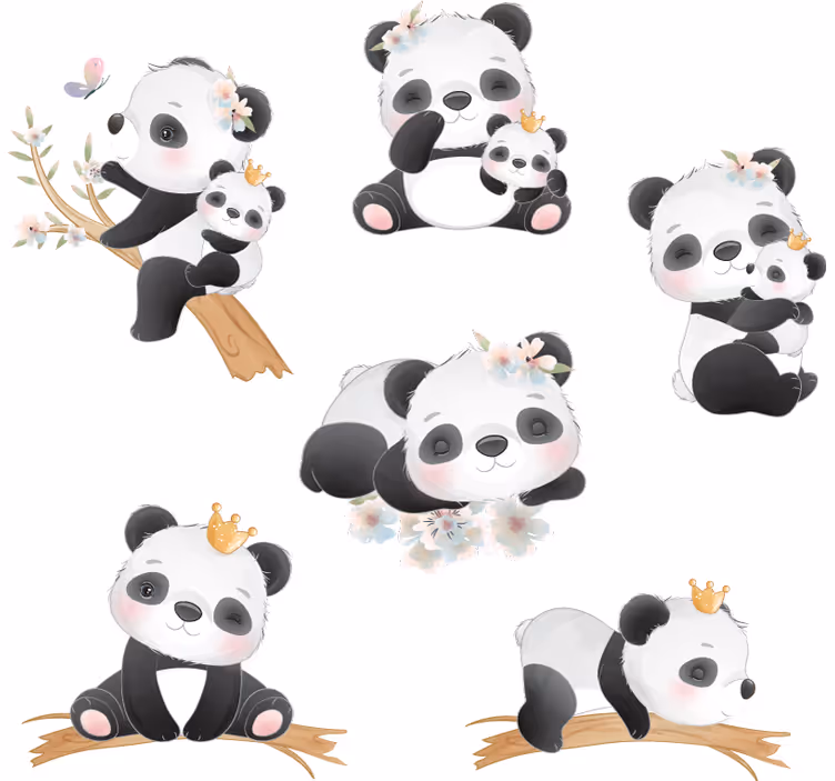 Zavjese za dječju sobu panda život - TenStickers