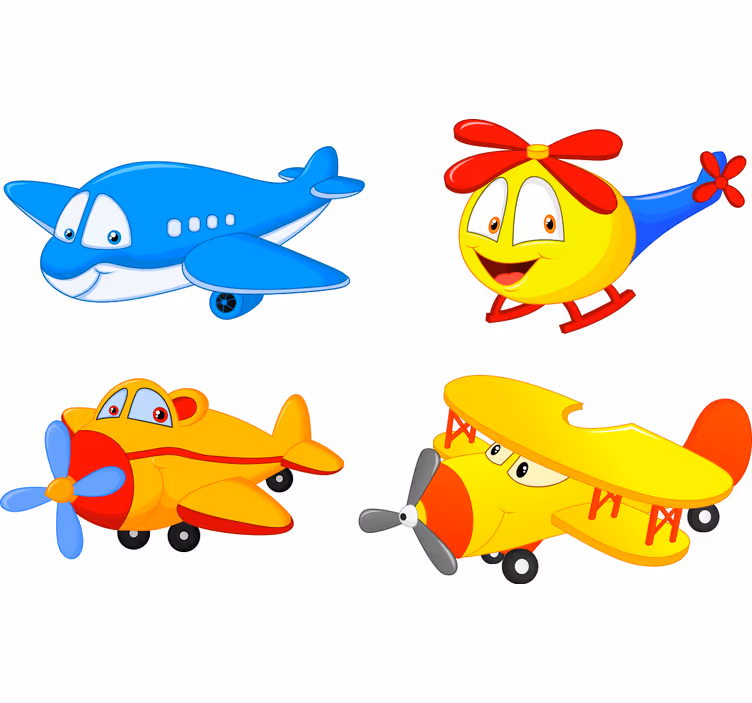 Zavjese za dječju sobu s avionima i helikopterima - TenStickers