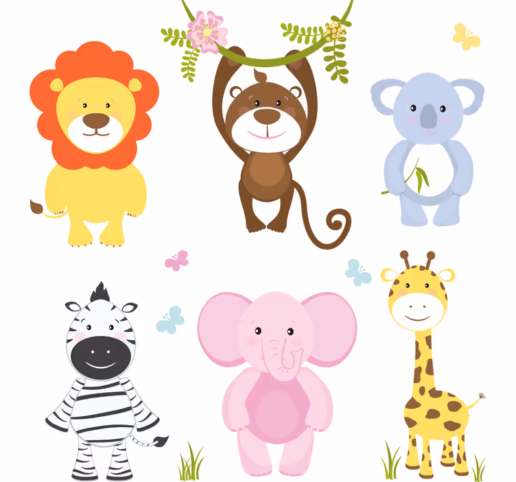 Zavjese za dječju sobu s veselim životinjama - TenStickers