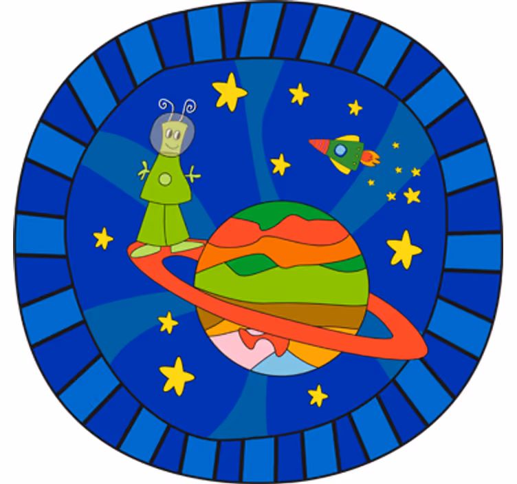 Zavjese za dječju sobu s zelenim vanzemaljskim motivima - TenStickers