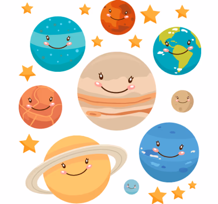 Zavjese za dječju sobu s naljepnicama planeta sunca - TenStickers