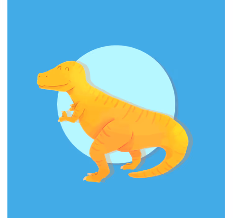 Zavjese za dječju sobu s žutim t-rexom dinosaura - TenStickers