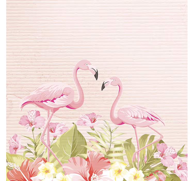 Zavjese za dječju sobu s tropskim cvijećem i flamingosima - TenStickers
