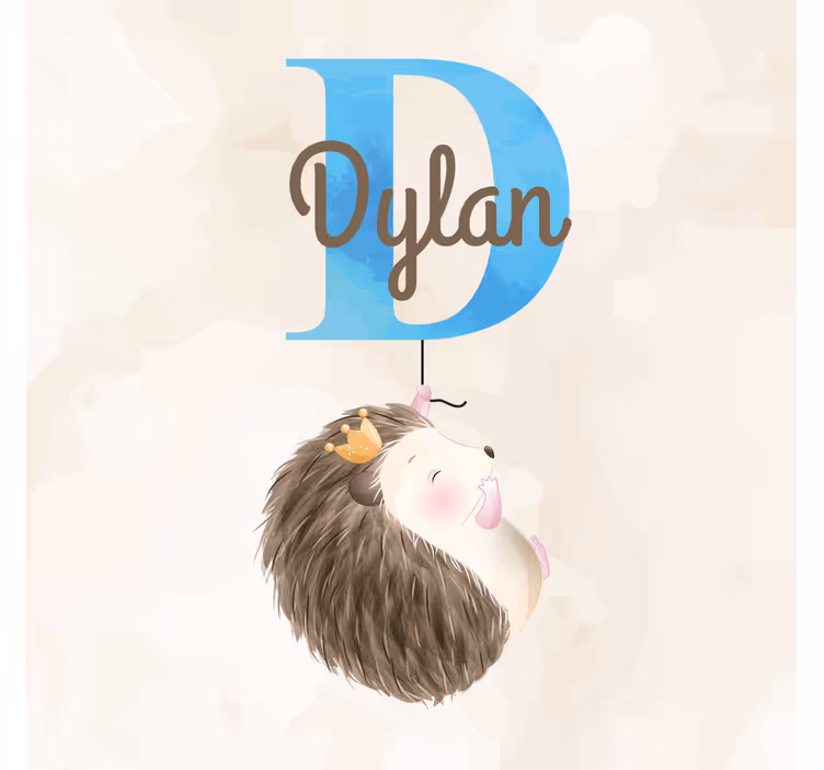 Zavjese za dječju sobu s imenom cute ježa - TenStickers
