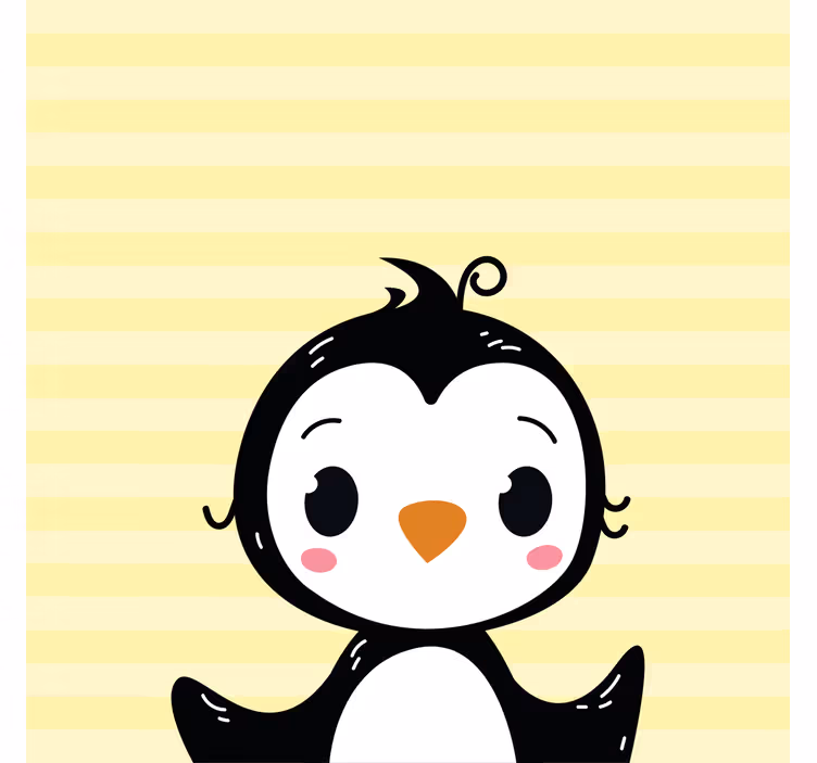 Zavjese za dječju sobu s simpatičnim pingvinom - TenStickers