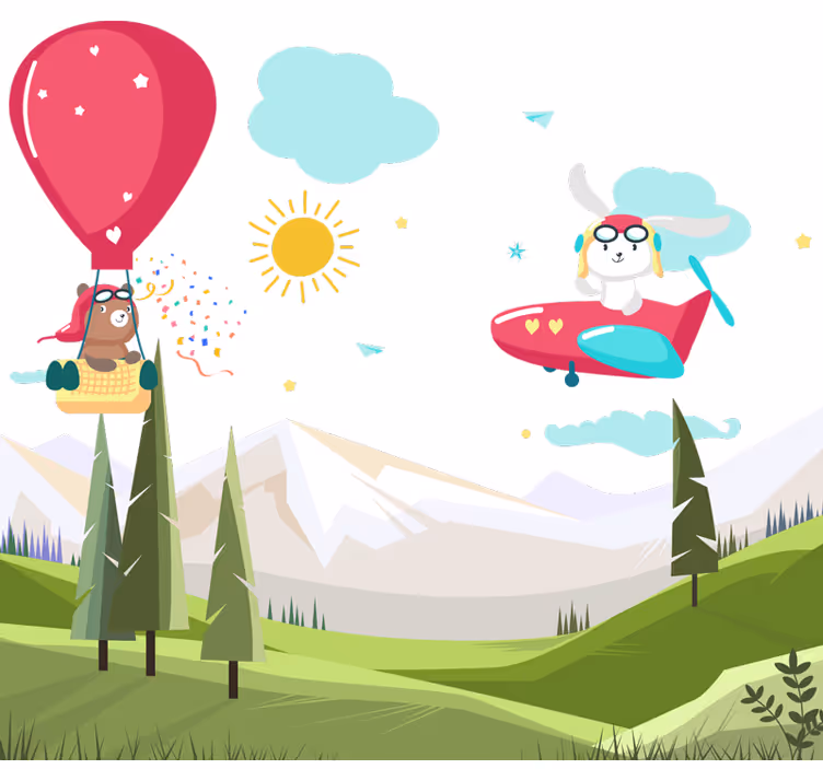 Zavjese za dječju sobu s motivom planina - TenStickers