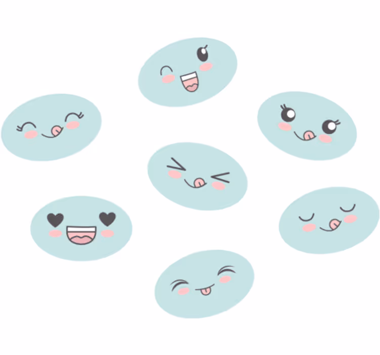 Zavjese za dječju sobu s slatkim anime licima - TenStickers