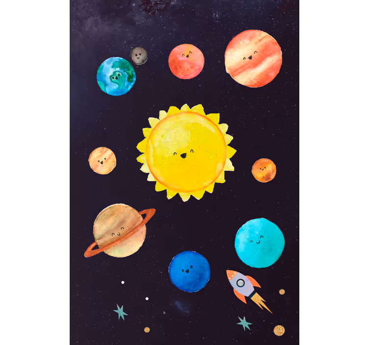 Zavjese za dječju sobu s motivom solarnog sustava - TenStickers