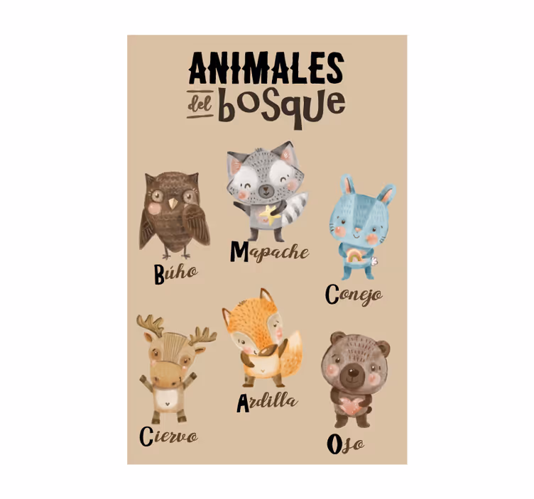 Zavjese za dječju sobu šumski životinje - TenStickers
