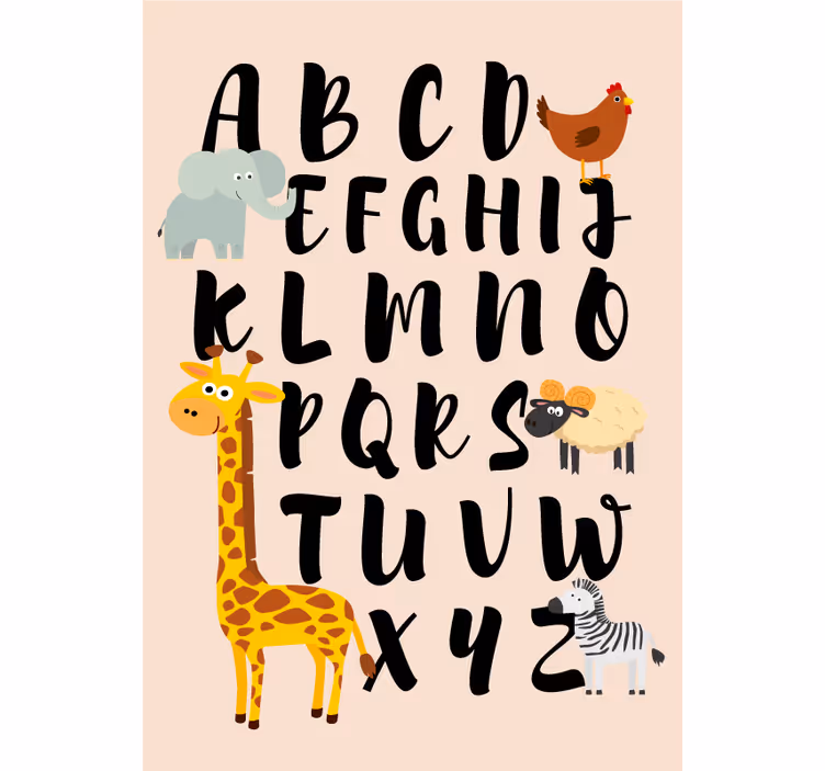 Zavjese za dječju sobu s životinjama i abecedom - TenStickers