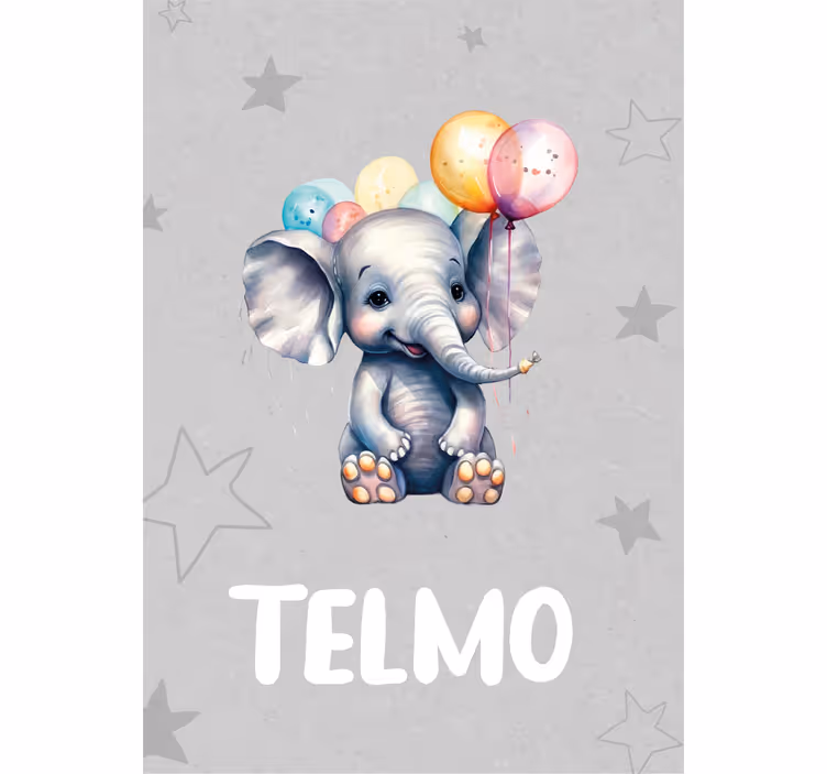 Zavjese za dječju sobu s malim slonom i balonima - TenStickers