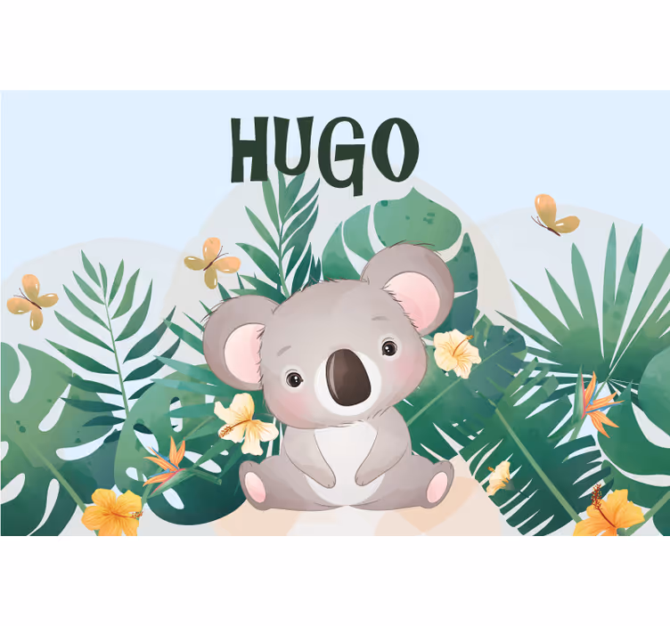 Zavjese za dječju sobu slatki koala za dječaka s imenom - TenStickers