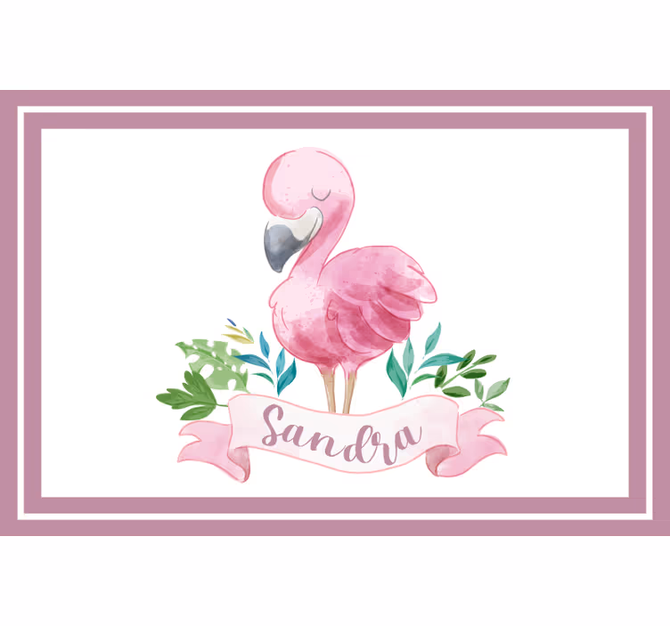Zavjese za dječju sobu s personaliziranim flamingom - TenStickers