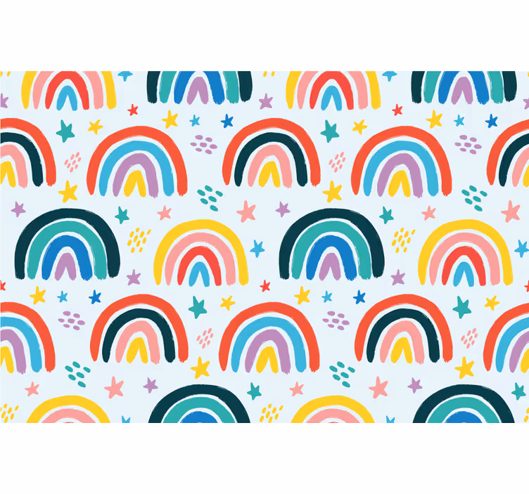 Zavjese za dječju sobu s veselom šarenom uzorkom duga - TenStickers