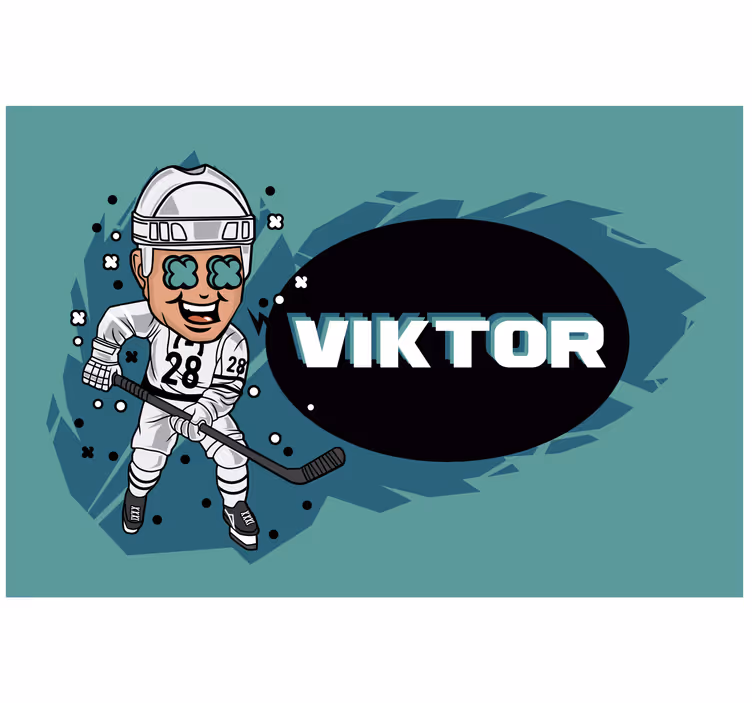 Zavjese za dječju sobu s funny hokejašem imenom - TenStickers
