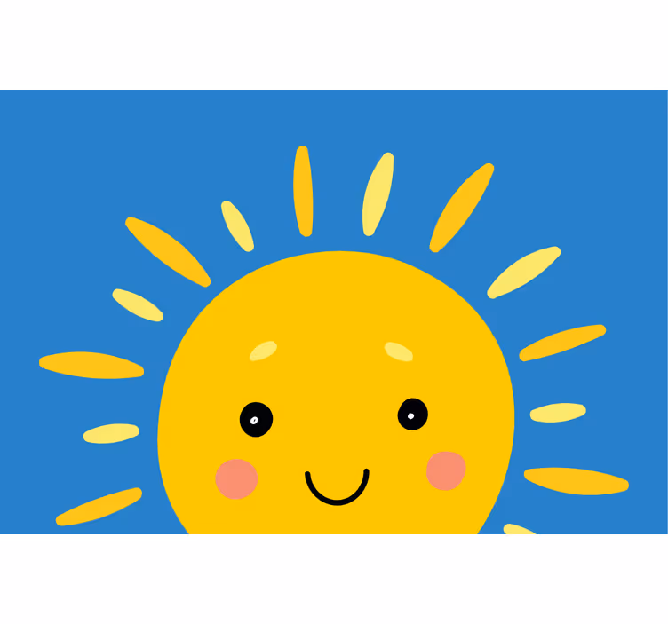 Zavjese za dječju sobu sunce s licem - TenStickers