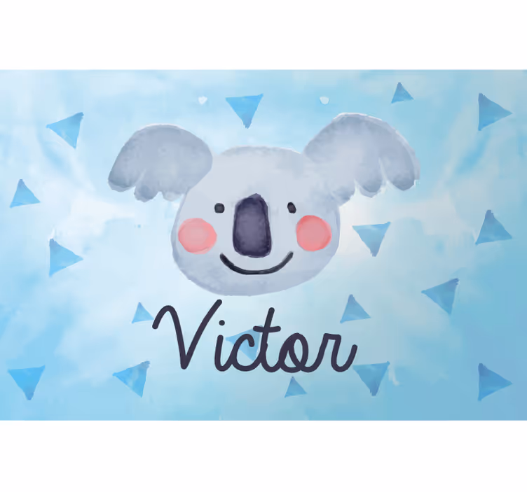 Zavjese za dječju sobu s koalom i imenom - TenStickers