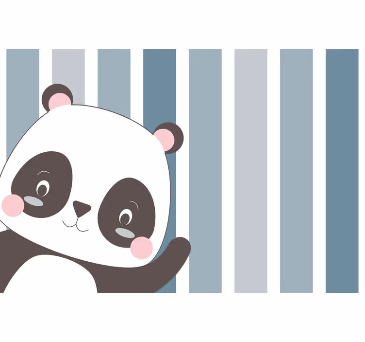 Zavjese za dječju sobu s uzorkom sretnog panda pruga - TenStickers