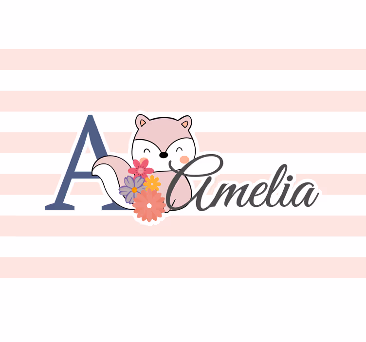 Zavjese za dječju sobu s simpatičnom vjevericom imenom - TenStickers