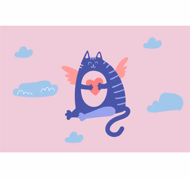 Zavjese za dječju sobu s divnim mačkom u letu - TenStickers