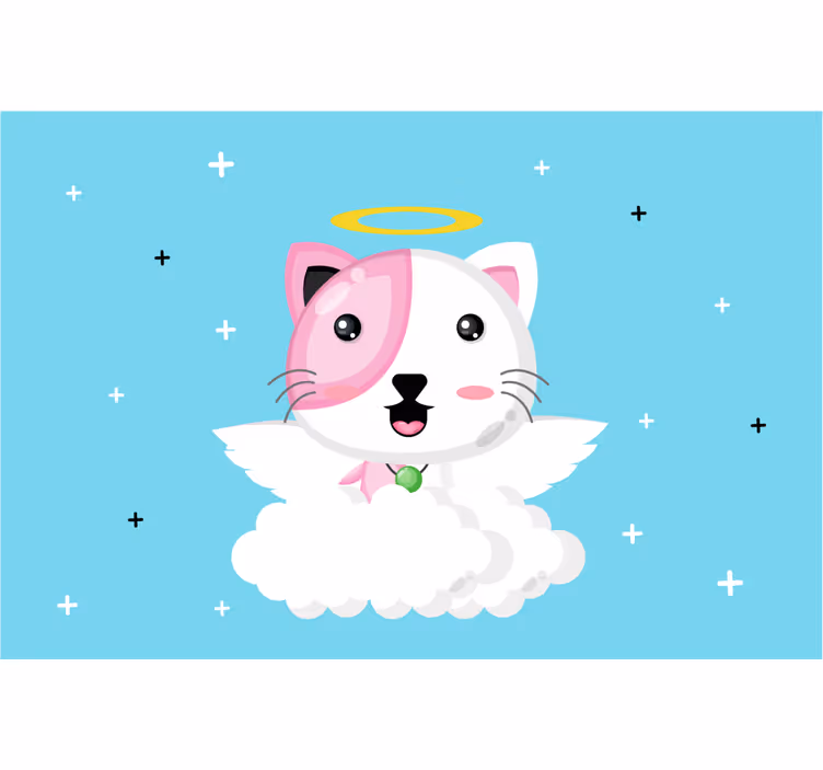 Zavjese za dječju sobu mačka anđela - TenStickers