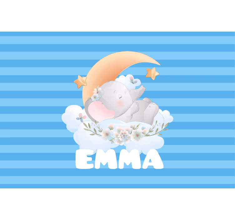 Zavjese za dječju sobu s preslatkim slonom imenom - TenStickers