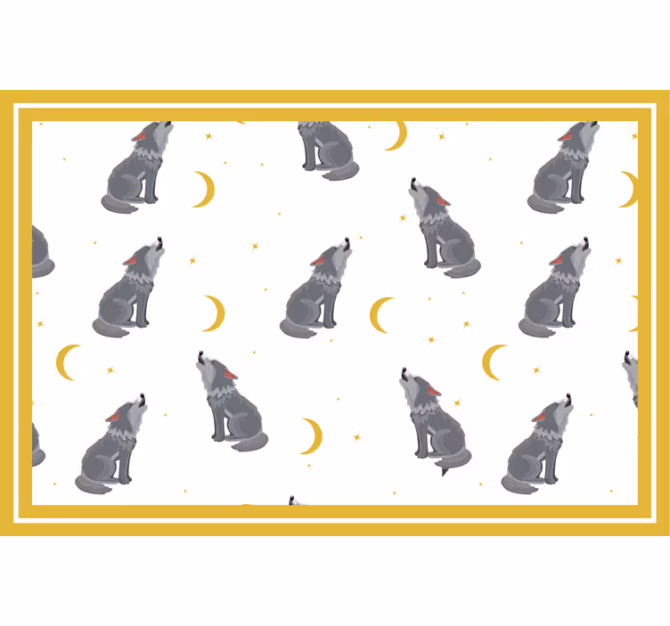 Zavjese za dječju sobu vukovi kakoču na mjesecu - TenStickers