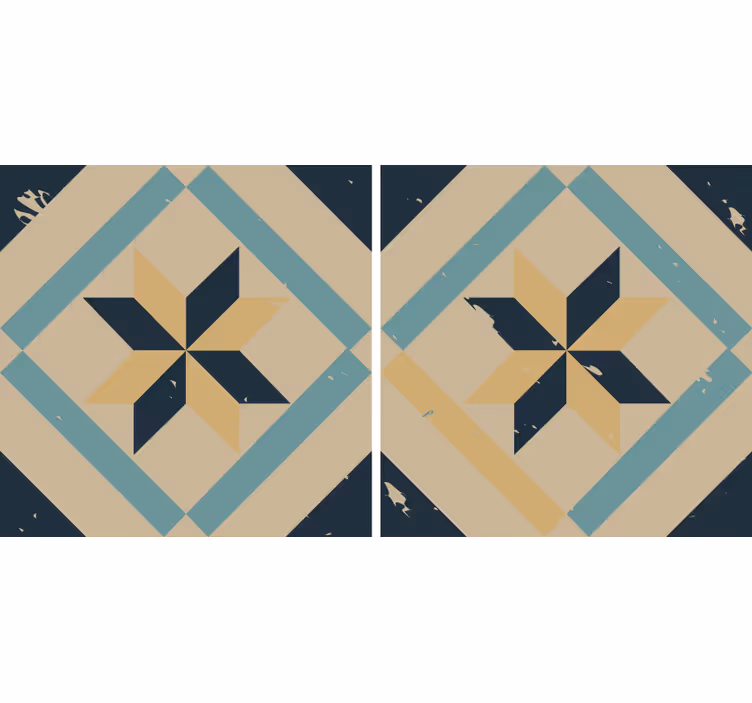 Zavjese za kuhinju s elegantnim dizajnom cementnih pločica - TenStickers